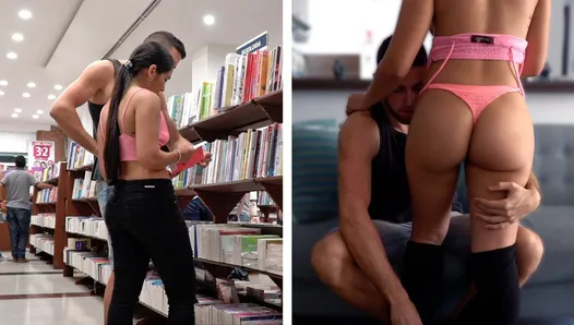 Sexy adolescente colombiana en la biblioteca se la follan duro