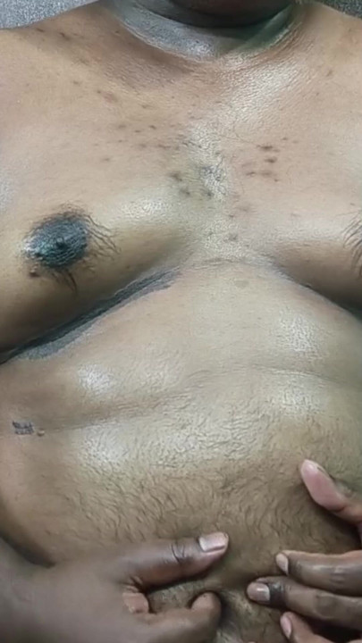 Boobs pressing using oil