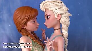 Frozen Ana en Elsa Cosplay, ongecensureerde Hentai - Ai Generated