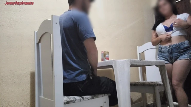 young couple fucks in the public bar