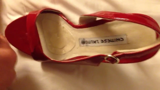 Fuck and cum red shoes.