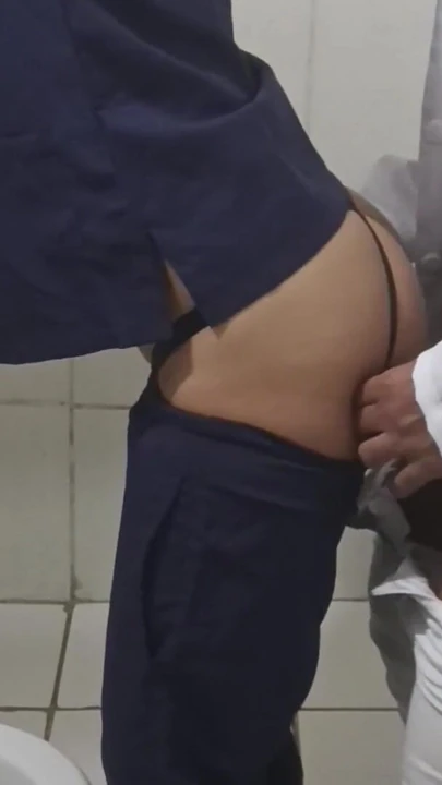 Captivating moment from "Rookie and Gifted Doctor Put It in the Nurse's Ass in the Hospital Bathroom"