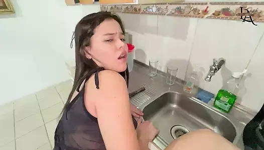 plumber Dan takes advantage of the fact that my husband is not at home and gives me a great fuck with creampie included.