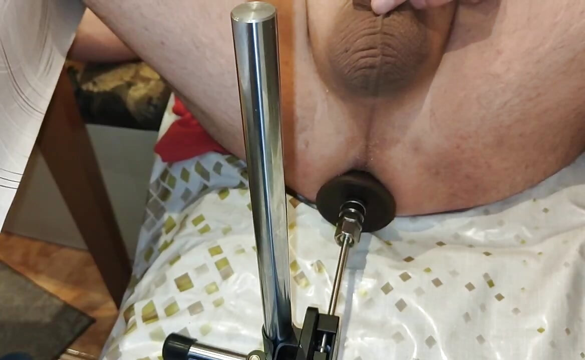 Anal gape with sex machine