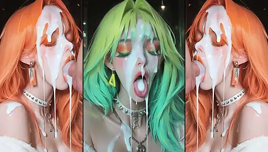 Глава 2: Аниме-персонажи получают их лица тщательно покрытые спермой.