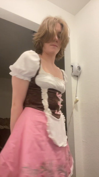 Sissy maid shows her ass