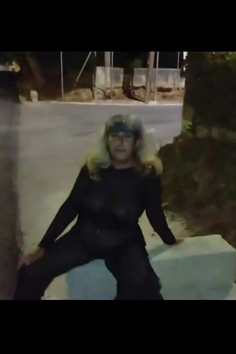 Mel Showing off in Public on the Side of Road 13