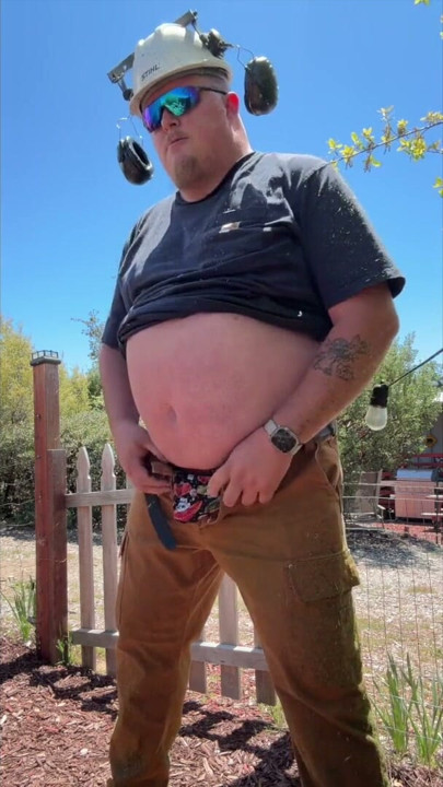 Blue Collar Daddy Yard Work Piss and Cum | Clip 1