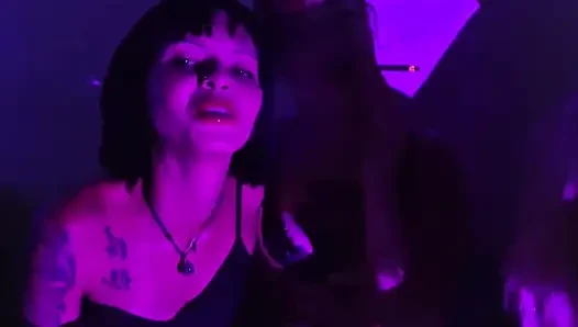 Candy Crush, Queen Kimi, Von Poison and Luna Olvr Smoking with Their Feet, Stripping and Kissing