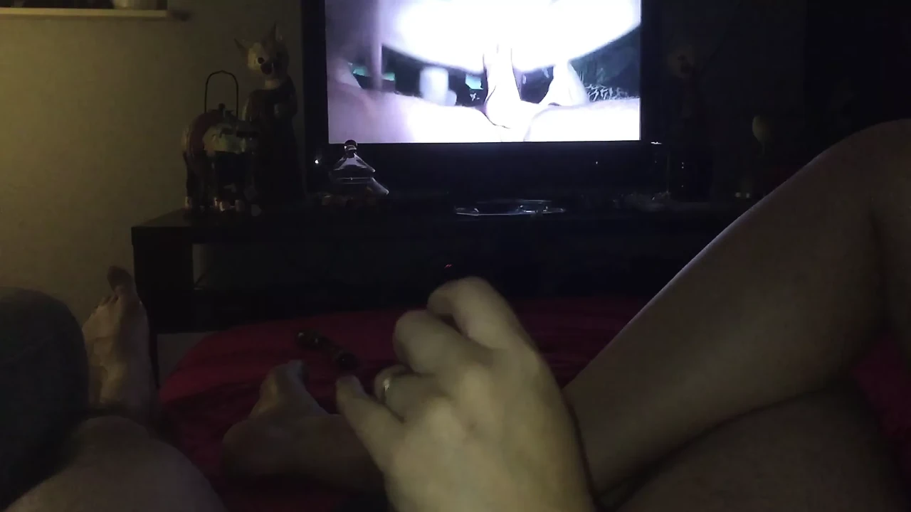 We play together while watching porn