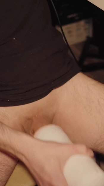 Emotional moment from "I jerk off with an electronic masturbator and think about your wife. Loud orgasm from Noel Dero"
