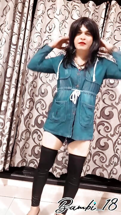 Bambi's  strip dance in denim jacket