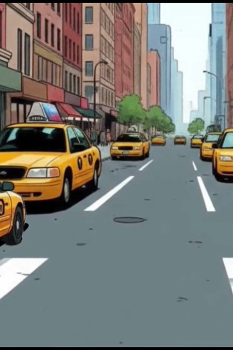 Horny Bitch Gets Her Dose of Sexual Pleasure in a Taxi. Cartoon Comic