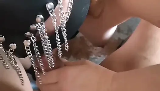 Покорная в маске, беременная 1