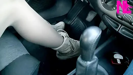 Driving and Pedal Pumping in Suede Soft Flat Boots