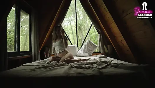 Intimate anal sex in a cabin with a perfect petite blonde
