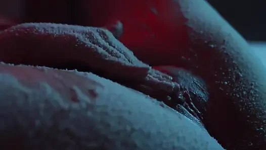 Schneefall auf meine titten und muschi - Softcore weihnachts necken Nahaufnahme