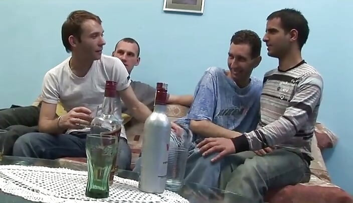 Gay anal orgasm foursome party