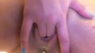 Naughty little cunt fingers her pussy hard