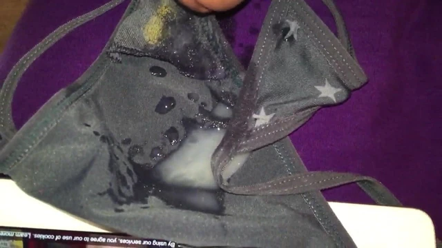 Cumshot on a used thong while stroking to CamellionPlus