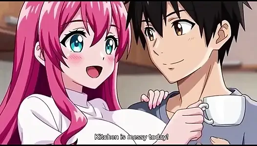 Stiefbrust drückte stiefschwester in massiven möpsen