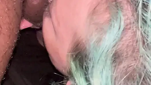 My lil slut sucking me right