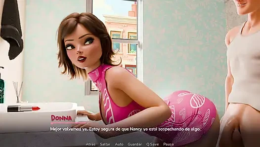 My mom's best friend invites me to fuck in the bathroom without anyone noticing - goodluke