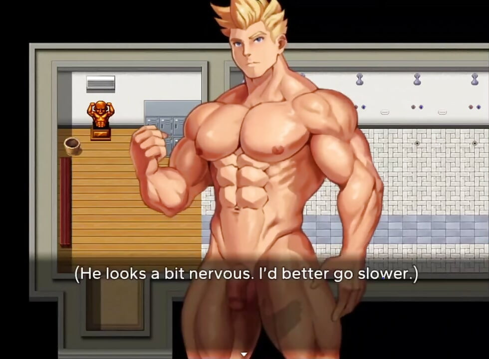 Stranger enters the locker room and makes me excited.
