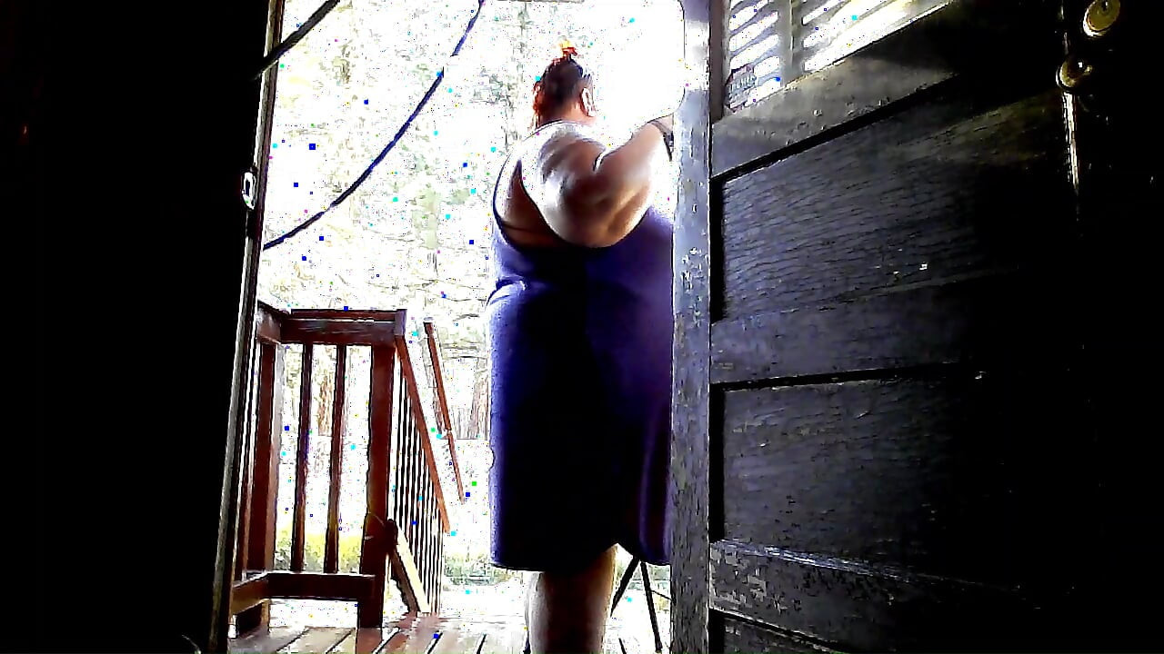 Showering in the water hose. pt 3