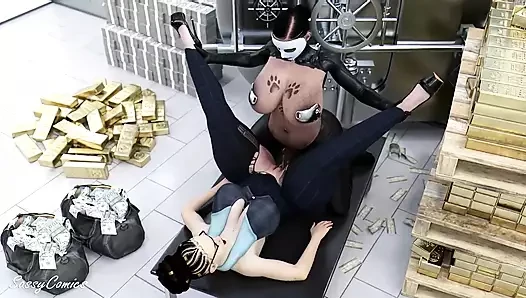 Horny Thief Anal Fuck Bank Manager After Robbing the Vault - Sassycomics