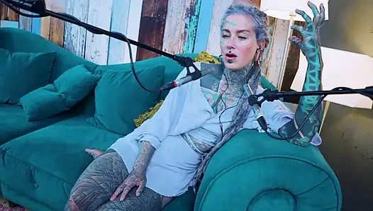 I talk about F - Fear - ASMR podcast SFW talking goth skinny girl dreadlocks tattoo model inked girl