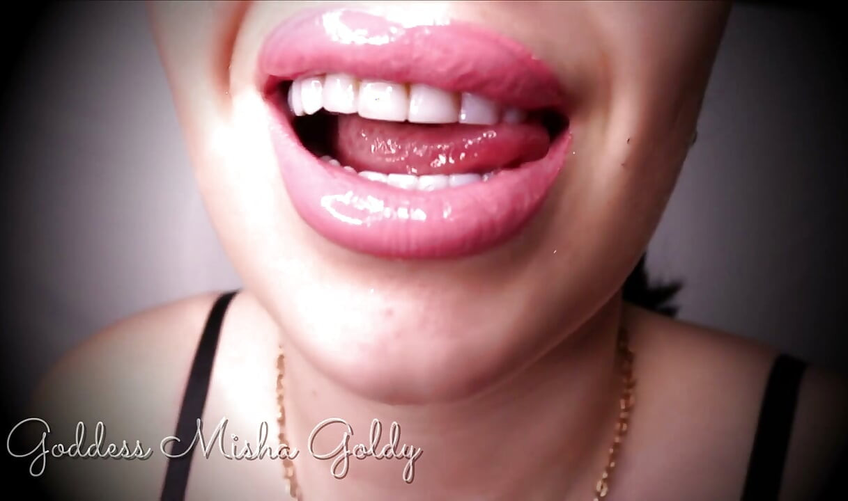 Lipstick slave. Become weaker for me! My lipstick covered lips are all that you need