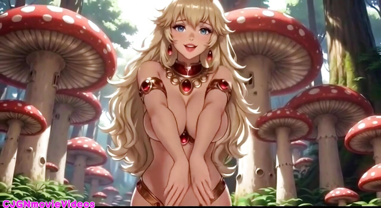 Princesa peach dance en bosque, animación Ai