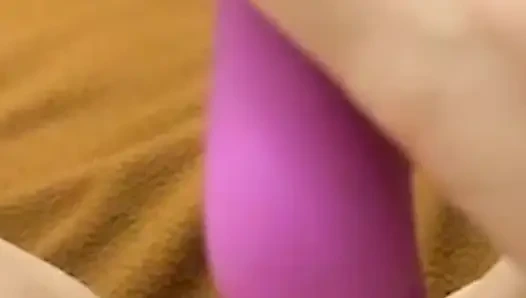 My wife using vibrator for her beauty pussy