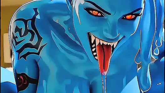 NEON DREAMS - WATER SLUT MONSTER IS HUNGRY FOR CUM!