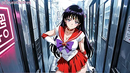 Огненный поцелуй желания Сейлор Марс (пародия) - Ai-сгенерированное