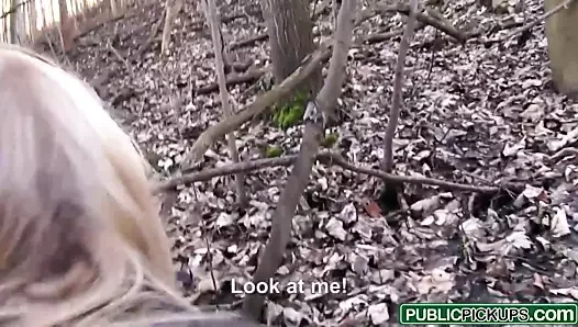 Public Pick Ups - Euro Blonde Bangs Outdoors starring Nikky