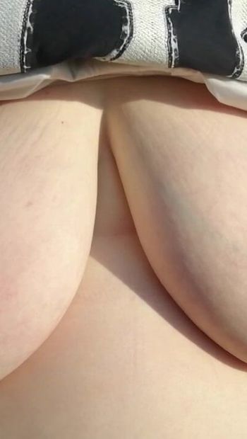Jiggling my tits outdoors