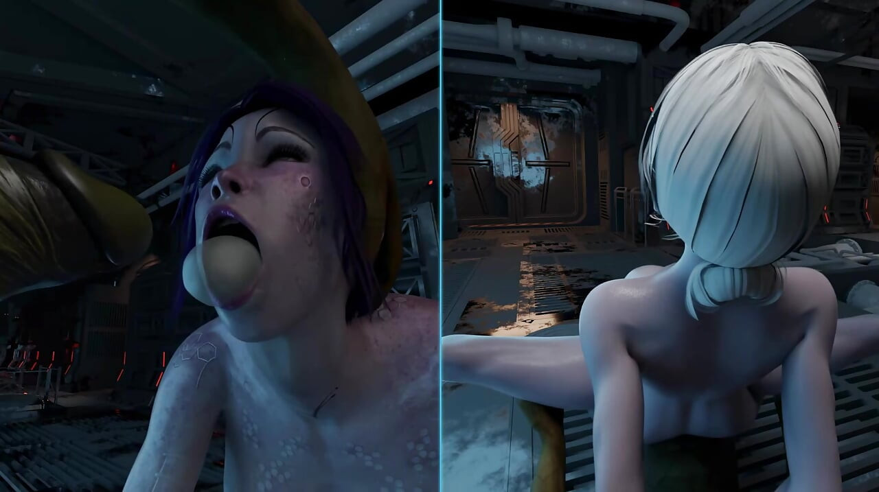 Lara dan Tifa menghisap zakar Ogre semasa dikongkek dalam pepek dan pantatnya pada masa yang sama. Permainan hentai 3D yang menyeronokkan raksasa