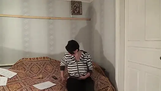 Broken toilet desperation and huge piss