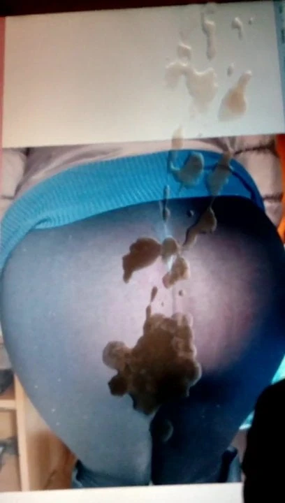 Cum tribute on ass in leggings transparent!