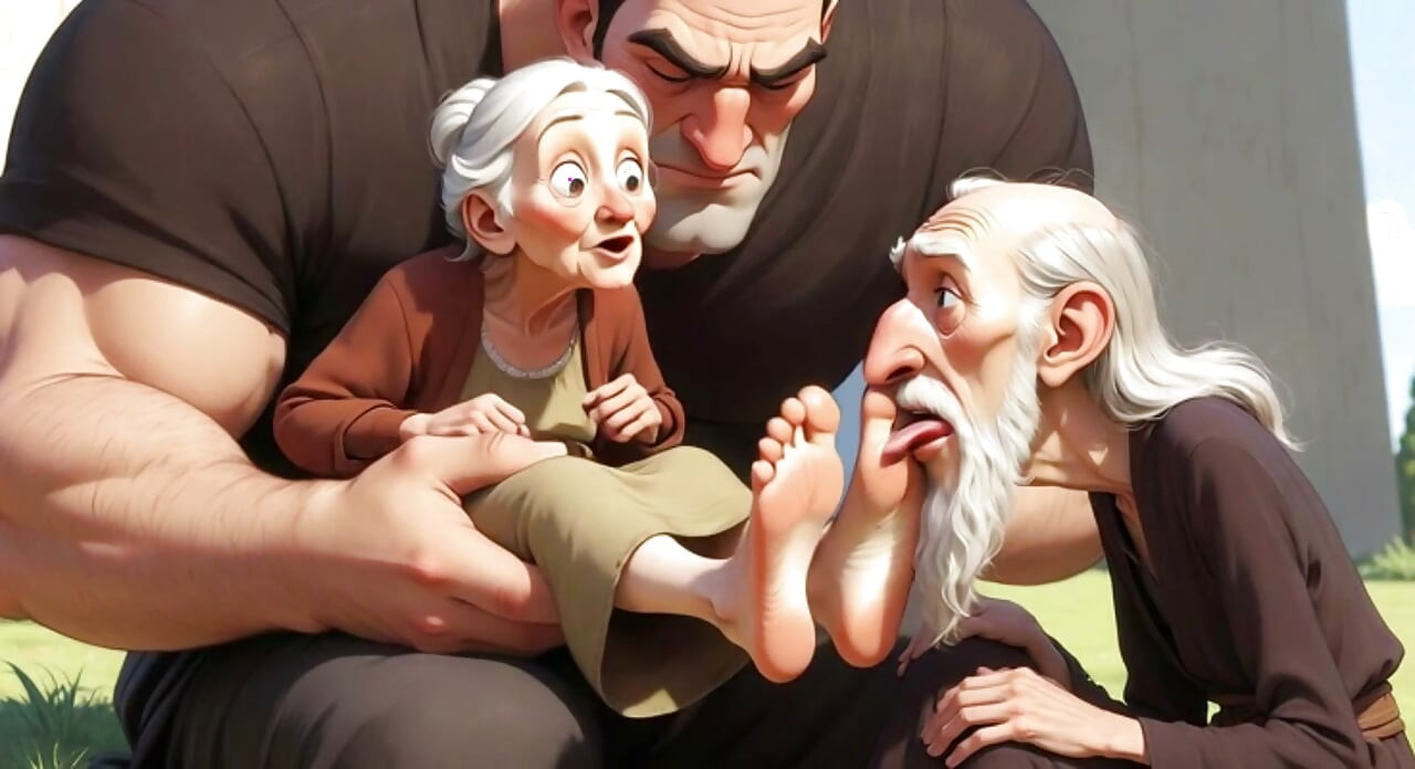 Cuckold Husband Licks Wife's Feet While She Sits on Her Lover's Lap - Hotwife Foot Worship