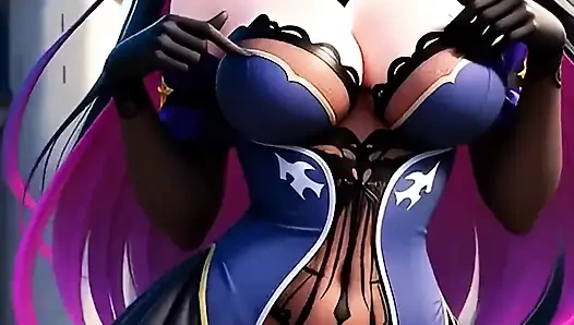 Hentai Gothic Girls with Dyed Hair Showing off Their Big Tits Full Movie