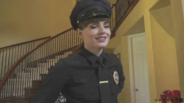 GenderXFilms - Hot Trans Cop Natalie Mars Dickd Down By Scared Hunk