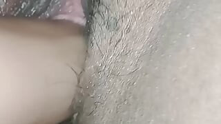 Wife plays with her tight pussy