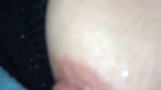 Slut like to suck her nipples