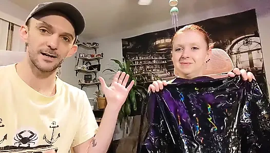 Wish List Gifts 9 - Red Corset and Black Vinyl Dress Unboxing and Masturbation