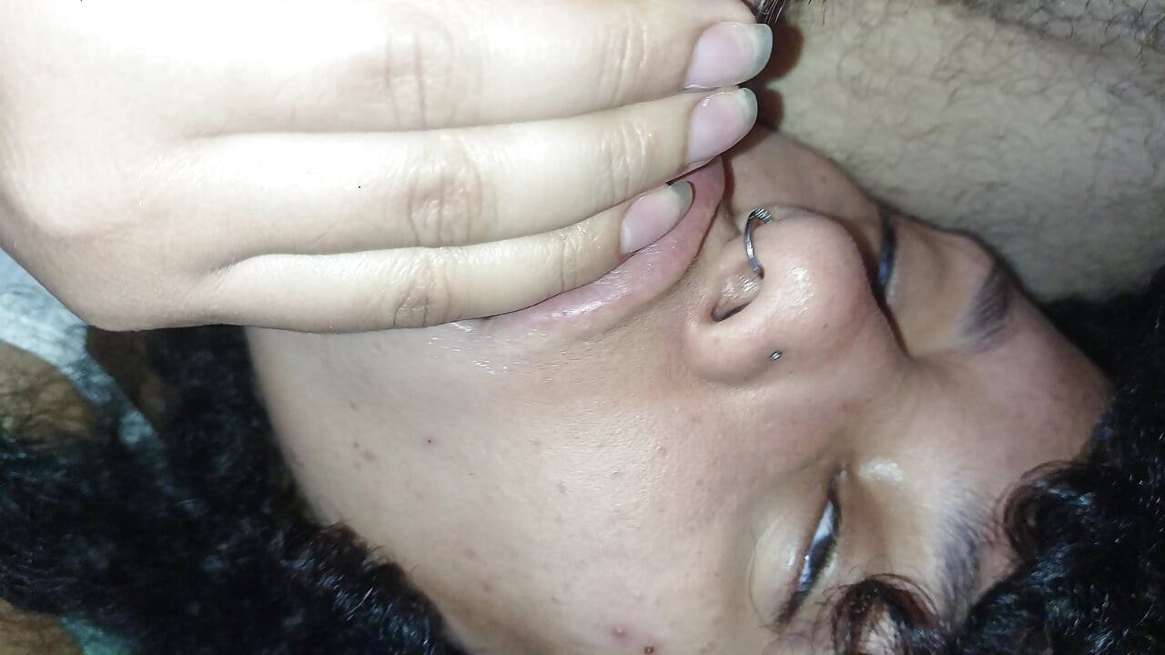 HOT CREAMPIE IN HORNY BITCH'S MOUTH, SHE LOVES IT