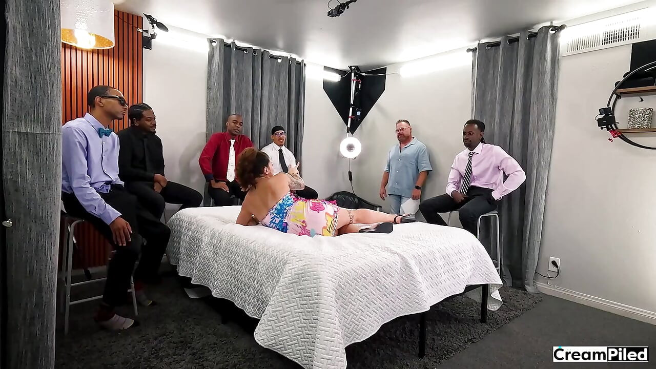 First Gangbang for All Natural Horny Brunette