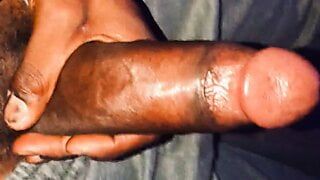 Stroking big black uncut cock - Jerking Big Black Dick